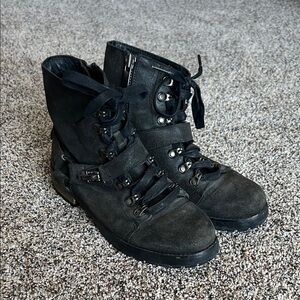 UGG Black Lace-Up Ankle Boots